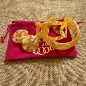 Sassy Jones Yellow and Cream Zaria Earrings & Bracelet Set.